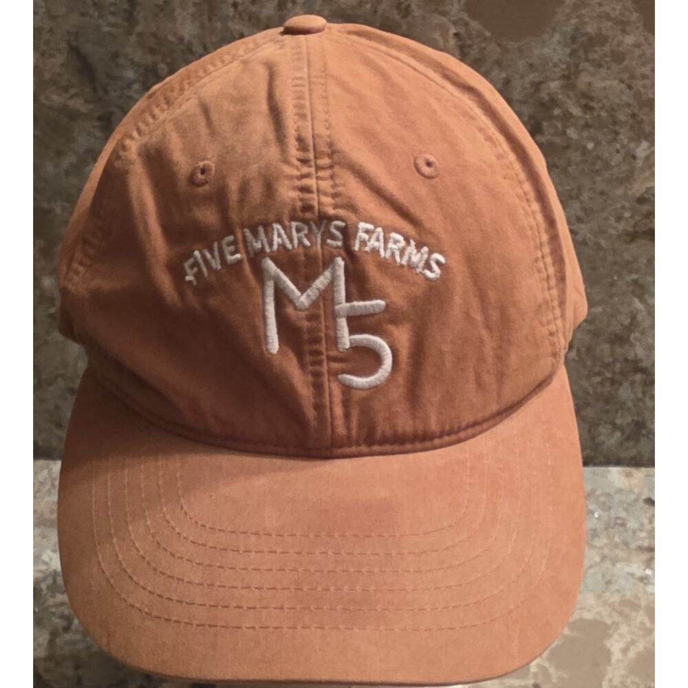 Five Mary's Farm Orange Baseball Hat One Size Adjustable